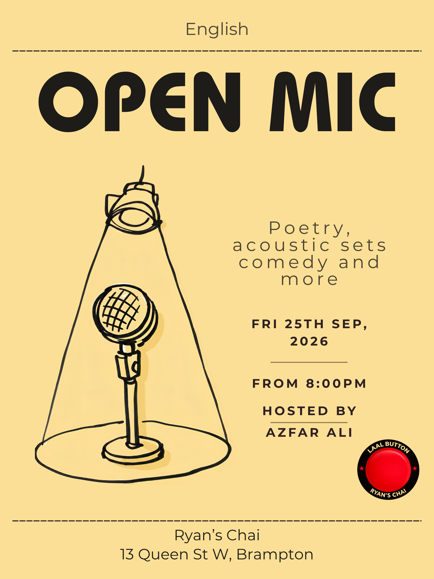 English All Arts Open Mic Brampton